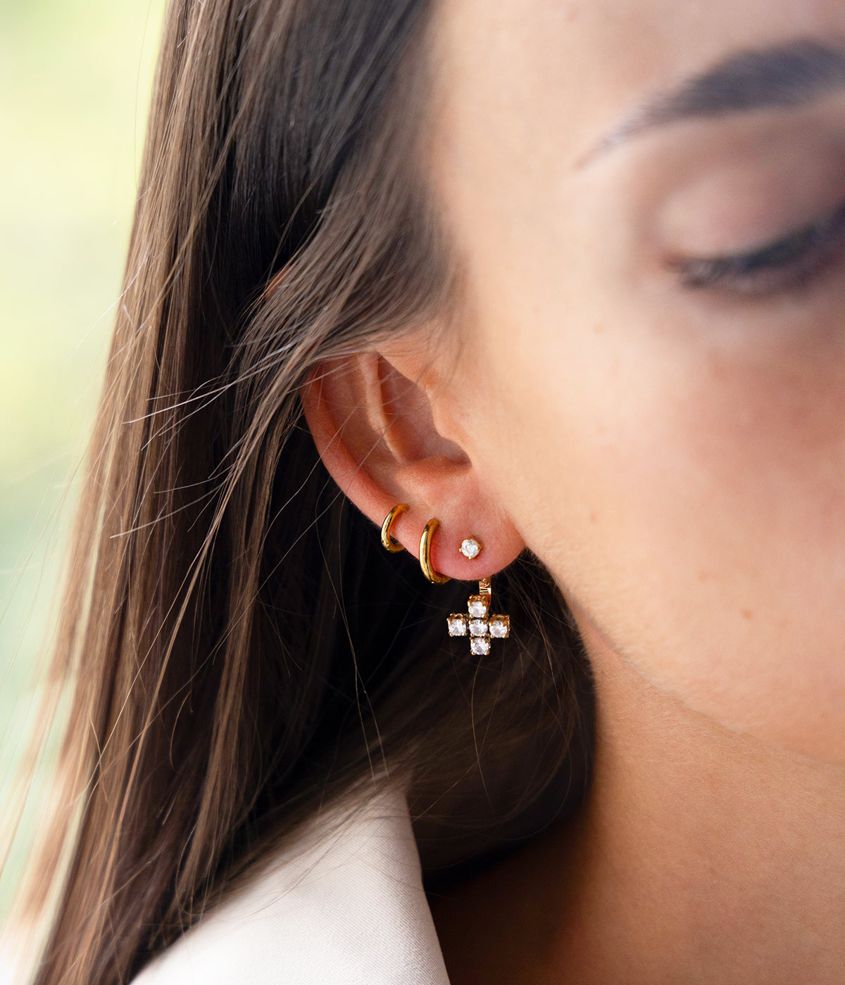 Boucles d'oreilles Pietro (Acier doré)