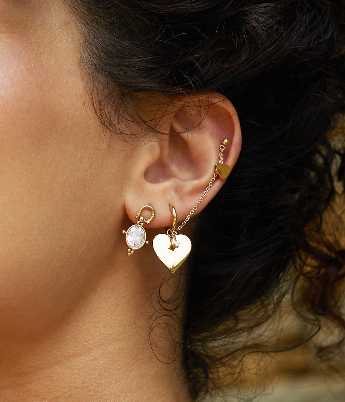 Boucles d'oreilles Nysa (Acier doré)
