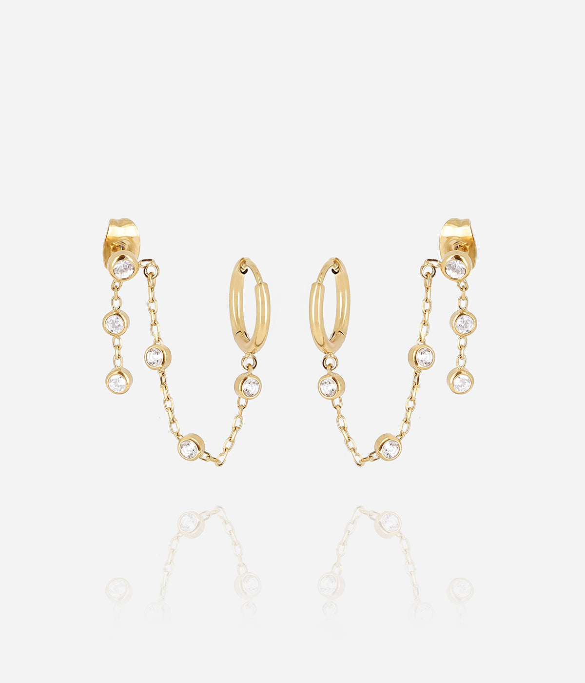 Boucles d'oreilles Ageha (Acier doré)