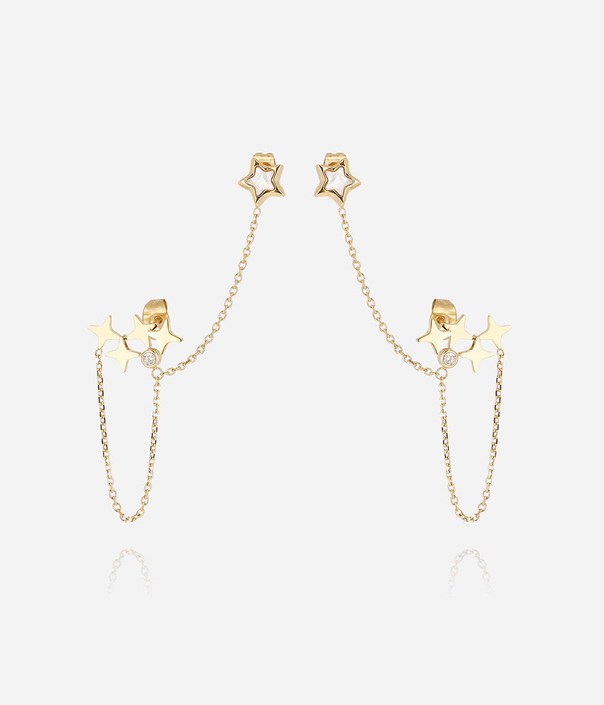 Boucles d'oreilles Pistis (Acier doré)