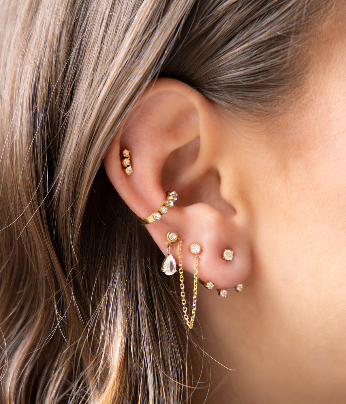 Piercing Cardiff (Acier doré)