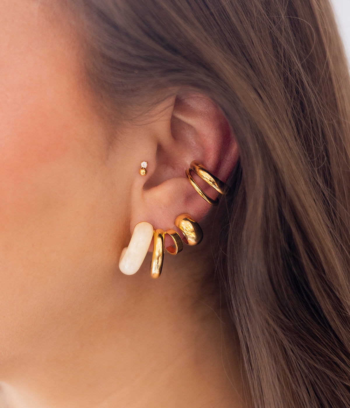 Boucles d'oreilles Velorum (Acier doré)
