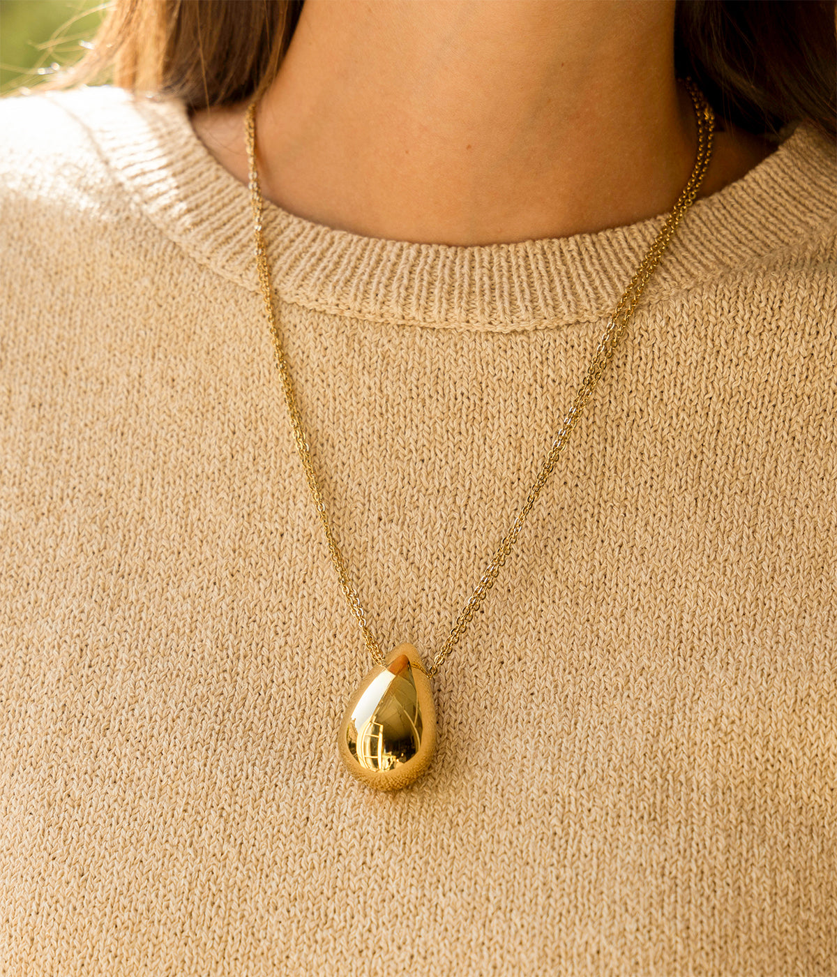 Collier Lacrima (Acier doré)
