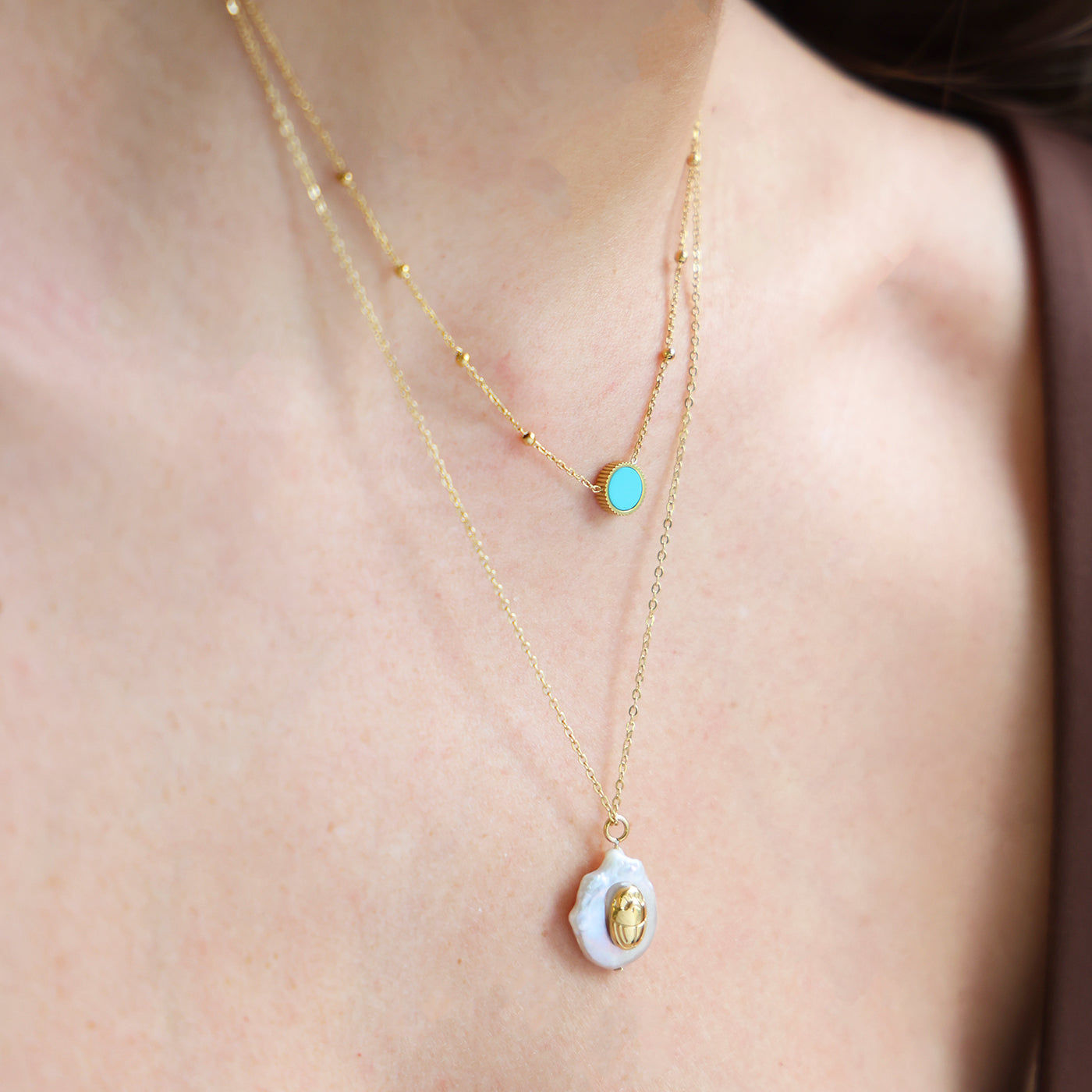 Collier Bulle (Acier doré)