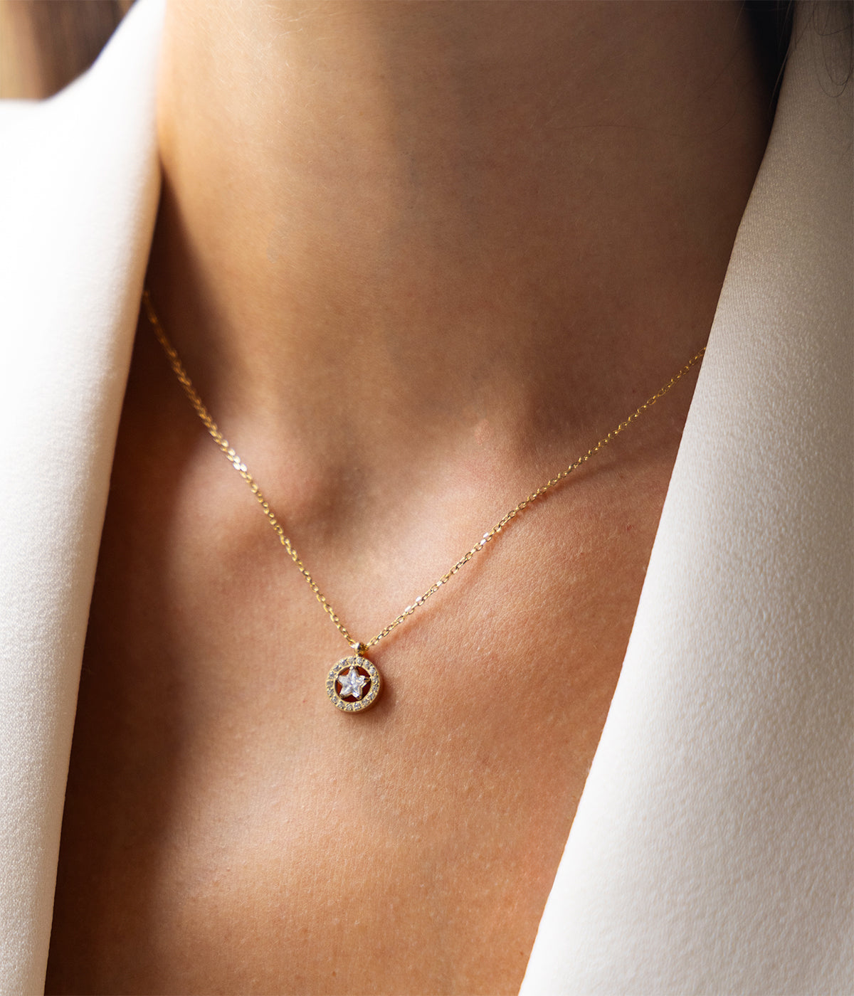 Collier Alvéria (Acier doré)