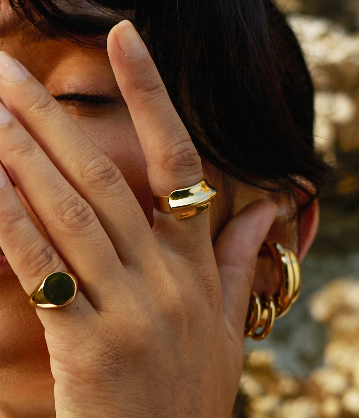 Bague Kaima (Acier doré)