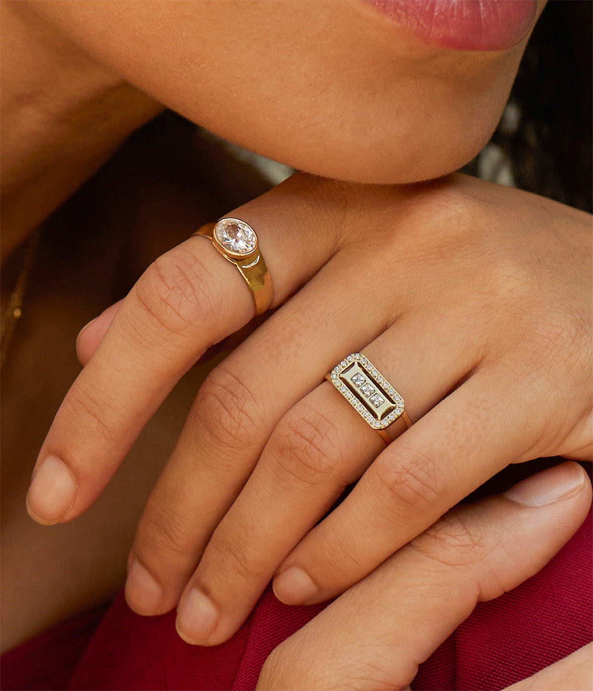 Bague Cléophée (Acier doré)