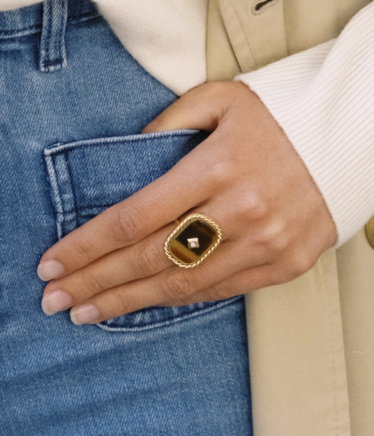 Bague Elijah (Acier doré)