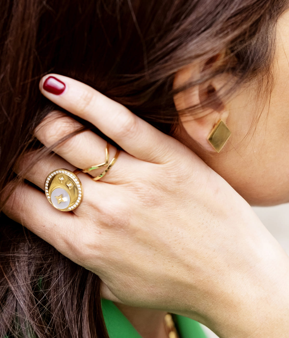 Bague Nuit Etoilée (Acier doré)