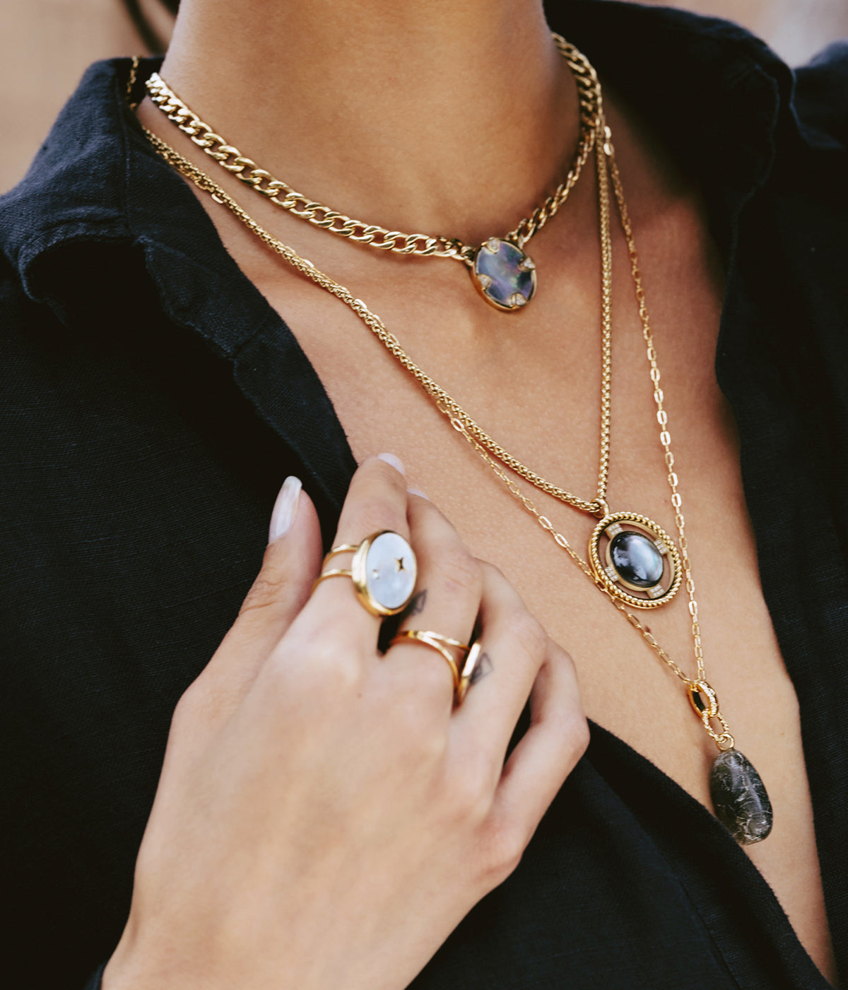 Bague Starry Night (Acier doré)