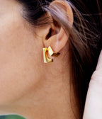 Boucles d'oreilles Noon (Acier doré)