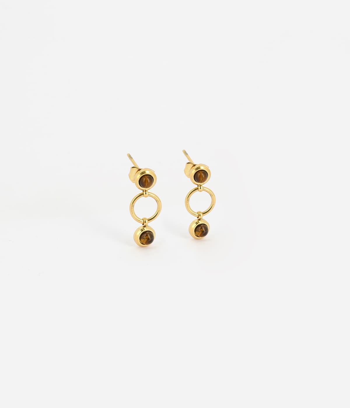 Boucles d'oreilles Ernestine (Acier doré)