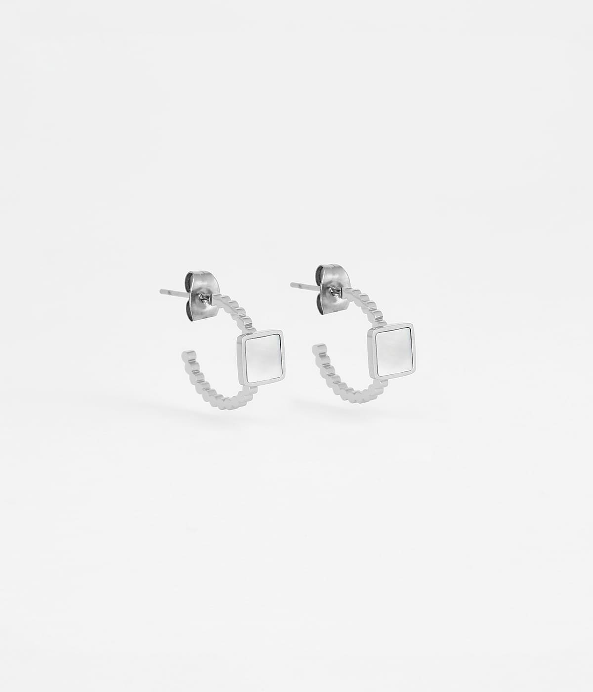 Boucles d'oreilles Precious Square (Acier)