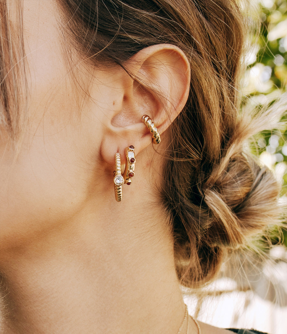 Boucles d'oreilles Wheel (Acier doré)