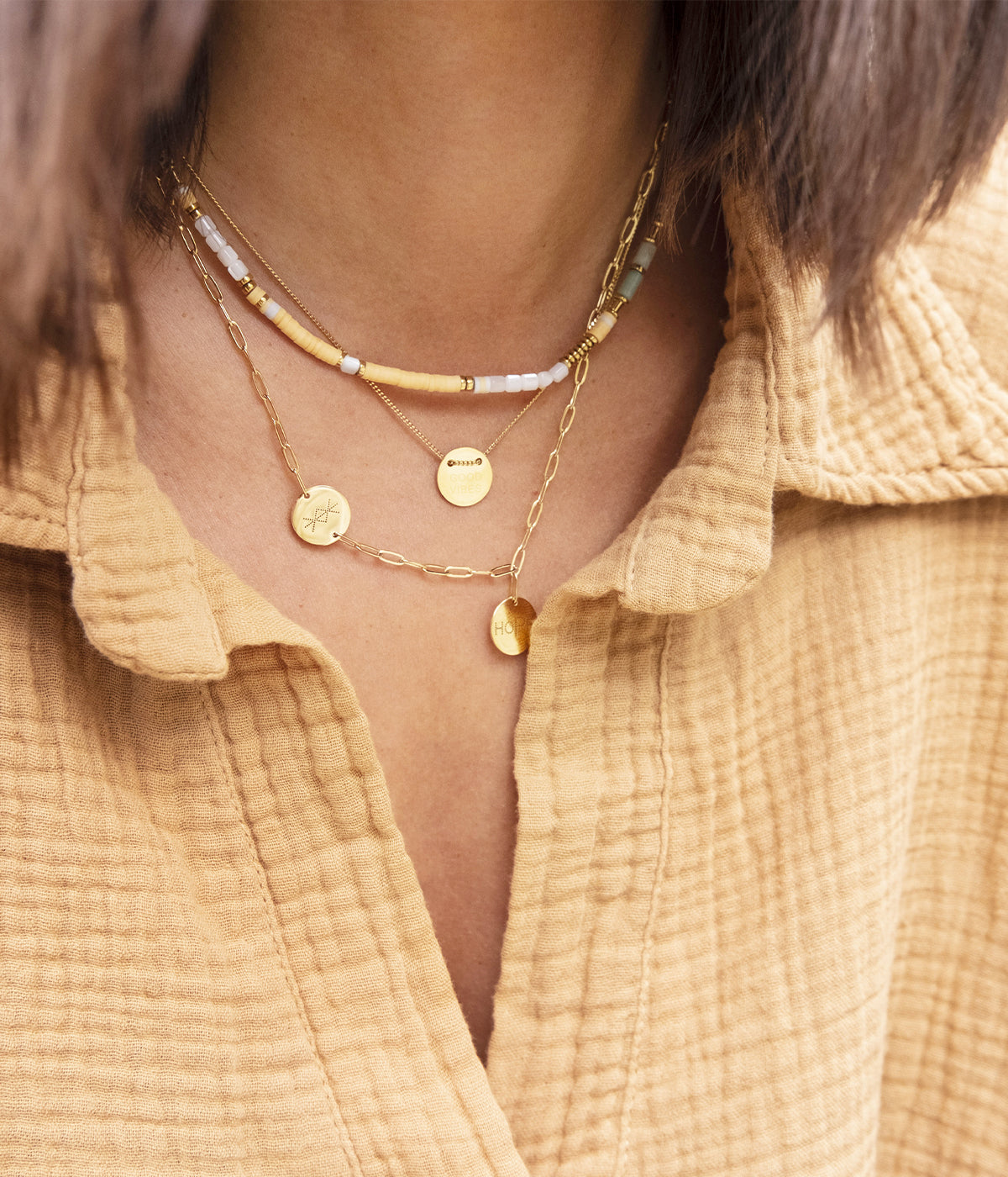 Collier Multi Charm Hope (Acier)