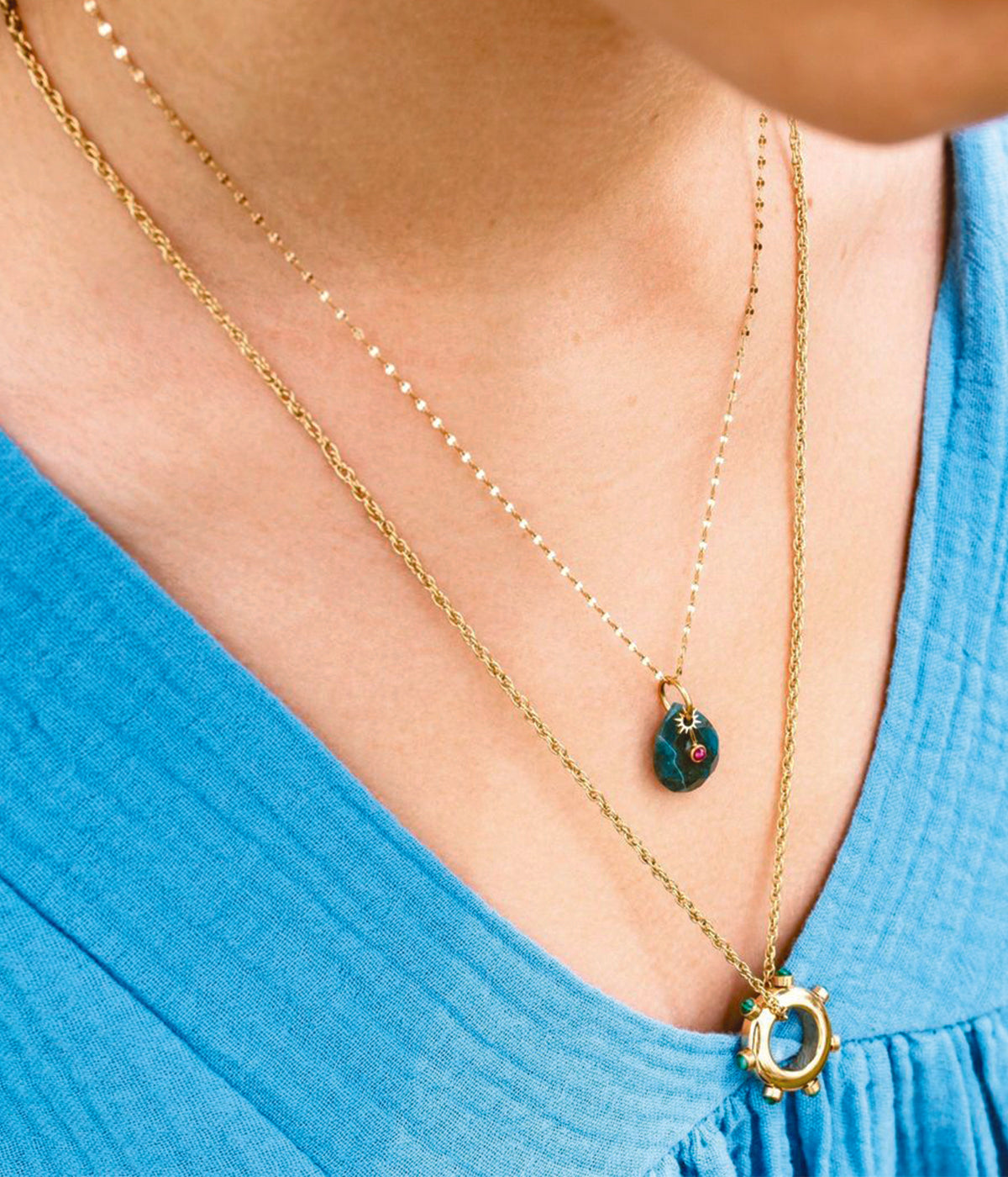 Collier Wheel (Acier doré)